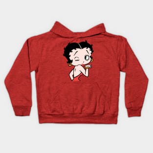 Betty Boop Kiss (Color) Kids Hoodie